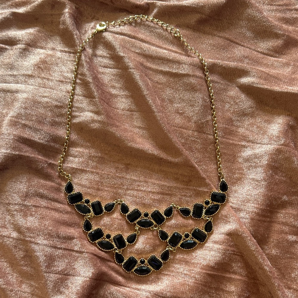 Gold and black statement necklace